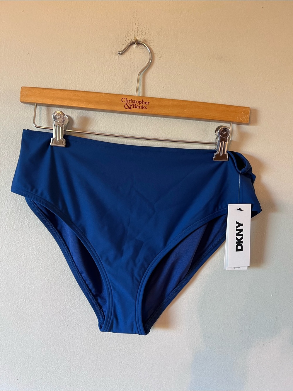 DKNY Woman’s ' Royal Blue High-Waist Swim Bottoms